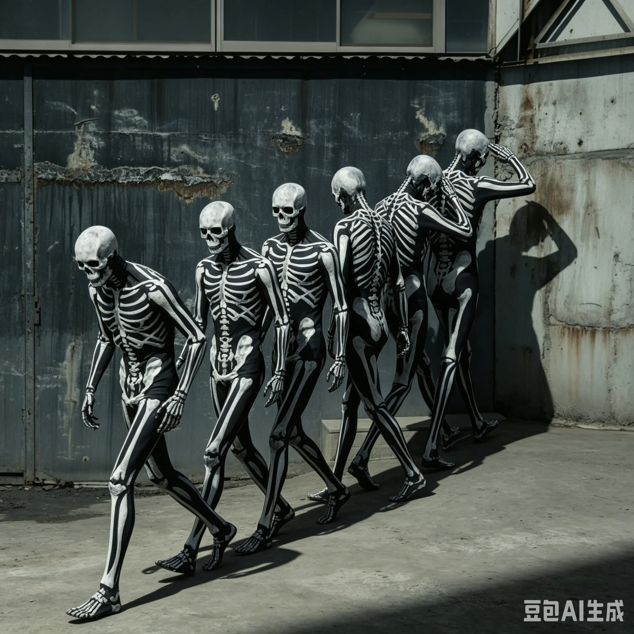Halloween Skeleton Costume Adult Men Women Skull Death Horror Bodysuit Steampunk Skeleton Cosplay Jumpsuit Mask Zentai Suit view 6