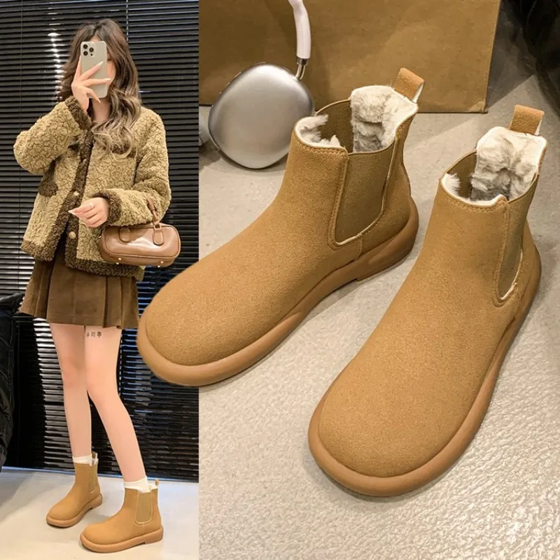 

Women's Chelsea Boots Genuine Leather New Autumn Winter Fashion Women's Ankle Boots Retro Winter Boots Ladies Fashion Casual 40