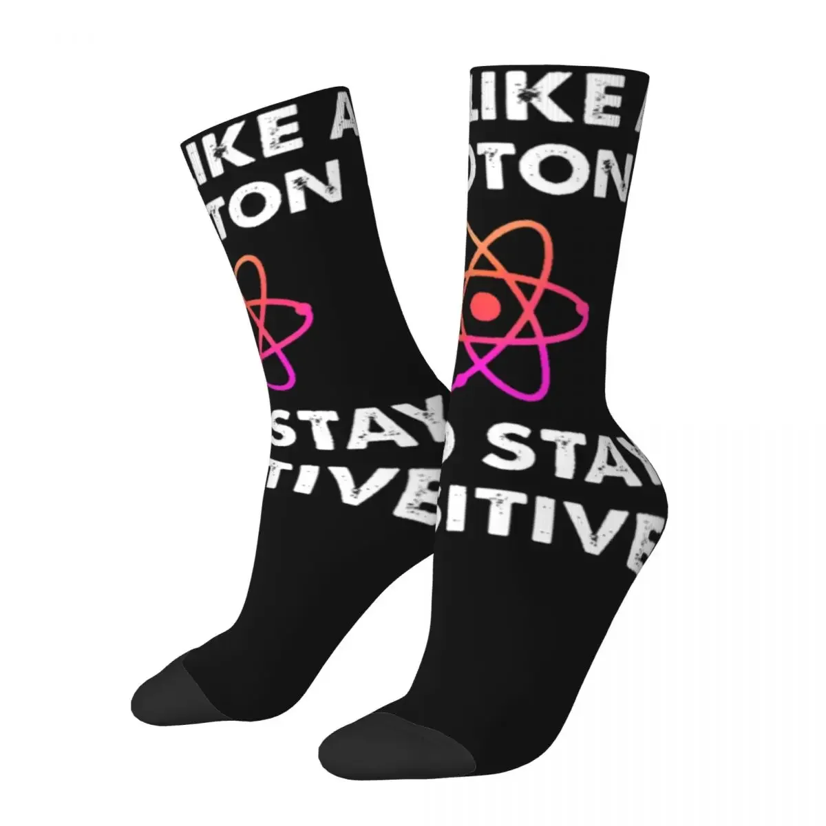 Act Like A Proton And Stay Positive Theme Socks Merch for Female Sweat Absorbing Dress Socks