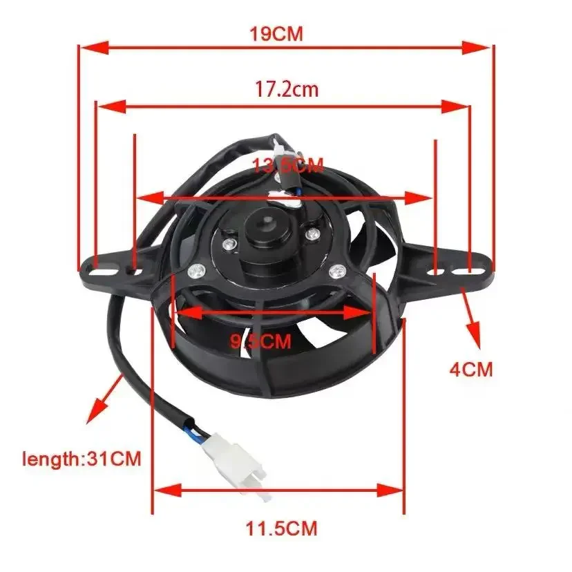 Motorcycle Dirt Bike ATV Universal Radiator Fan 12V Cooling Fan Suitable for  250 300 350 400 450 500CC ENDURO MX Motorcycles