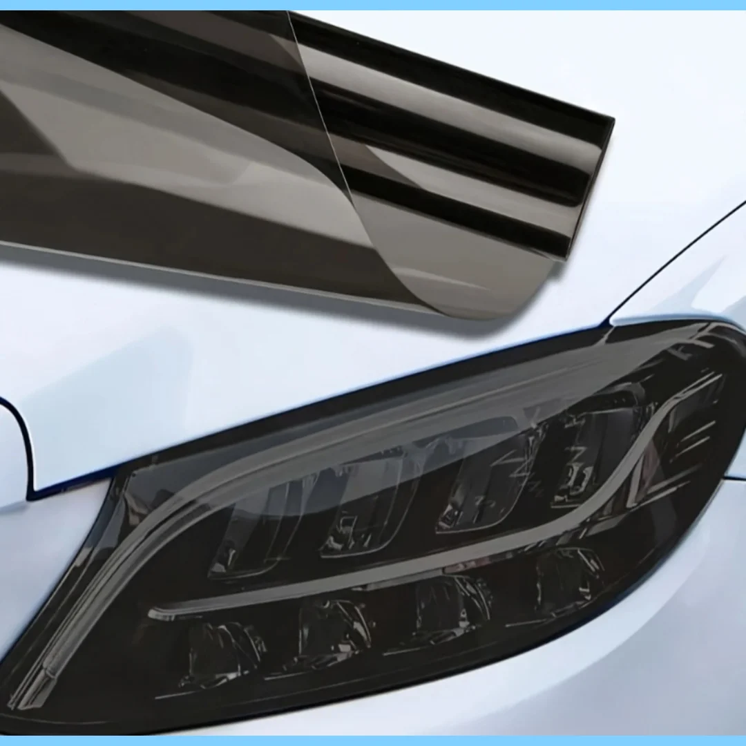`Smoke Black Headlight Taillight Tint Film Waterproof PVC Vinyl Protective Wrap Sticker for Car Motorcycle Lamp Mod`