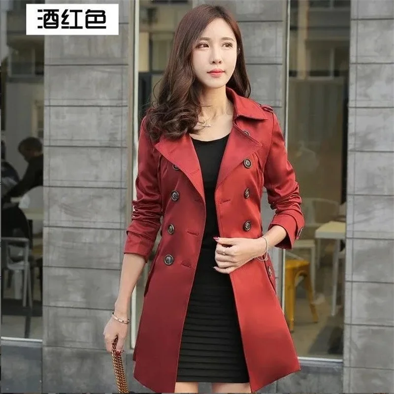 Xiaoxiangfengแจ็คเก็ตWomen2025ฤดูใบไม้ผลิฤดูใบไม้ร่วงฤดูหนาวใหม่แฟชั่นWindbreakerสไตล์อังกฤษยาวTrench CoatหลวมหญิงOuterwear