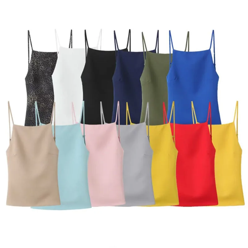 Sexy Backless Camisole Women New Fashion Straight Neck Sleeveless Solid Tank Tops Female Vintage Y2K Adjustable Straps Vest Lady