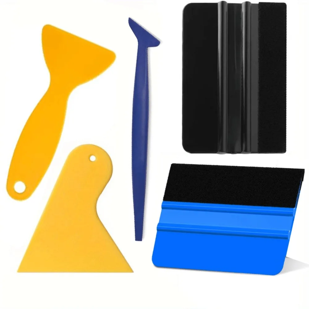5pcs Car Window Tinting Tool Set Professional Chameleon Film And Window Tint Installation Including Plush Squeegee And Edge Tool