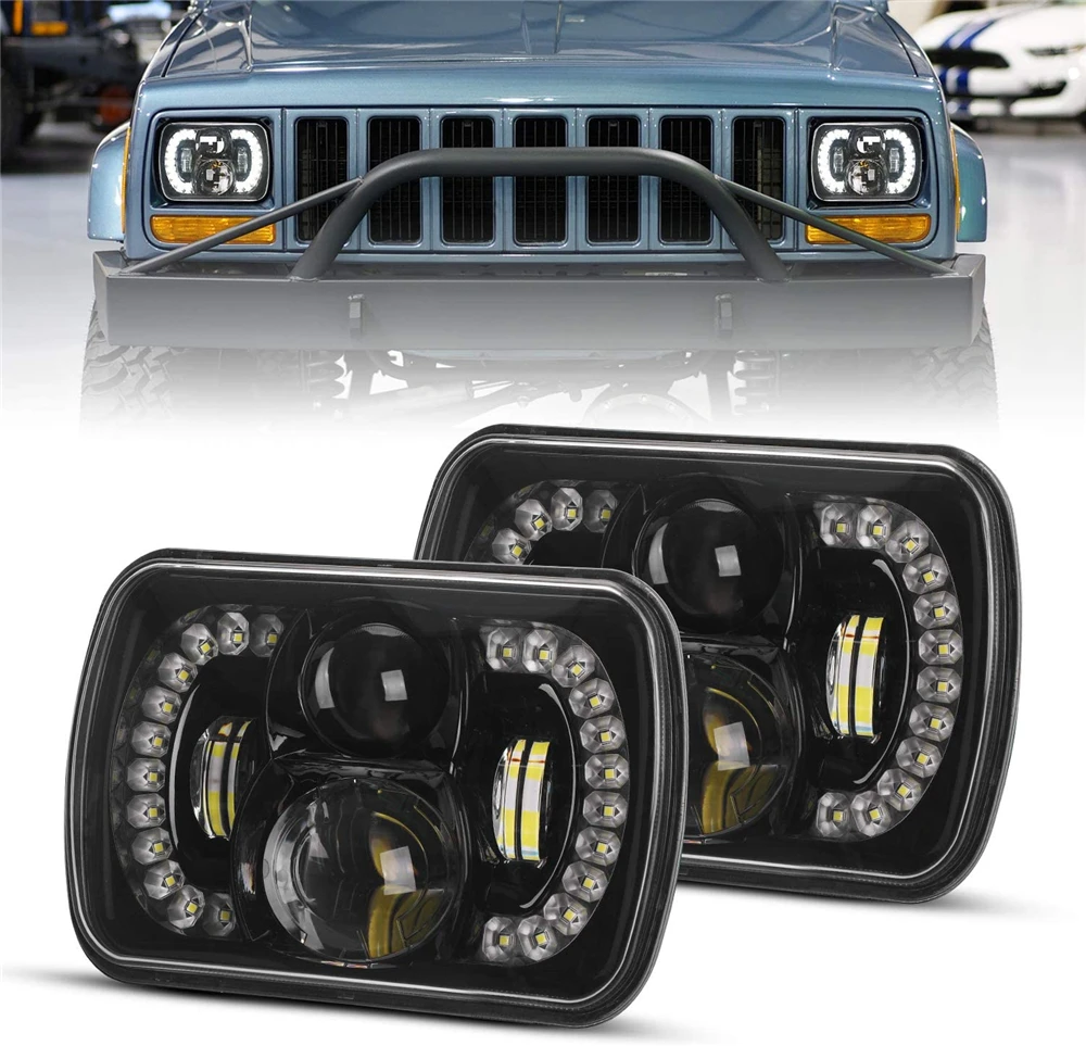 

1PCS/PAIR 5X7 6X7 Led Headlights With Hi/Lo Beam Headlamp With DRL For Jeep Wrangler YJ Cherokee XJ GMC Savana 1200 2500 3500