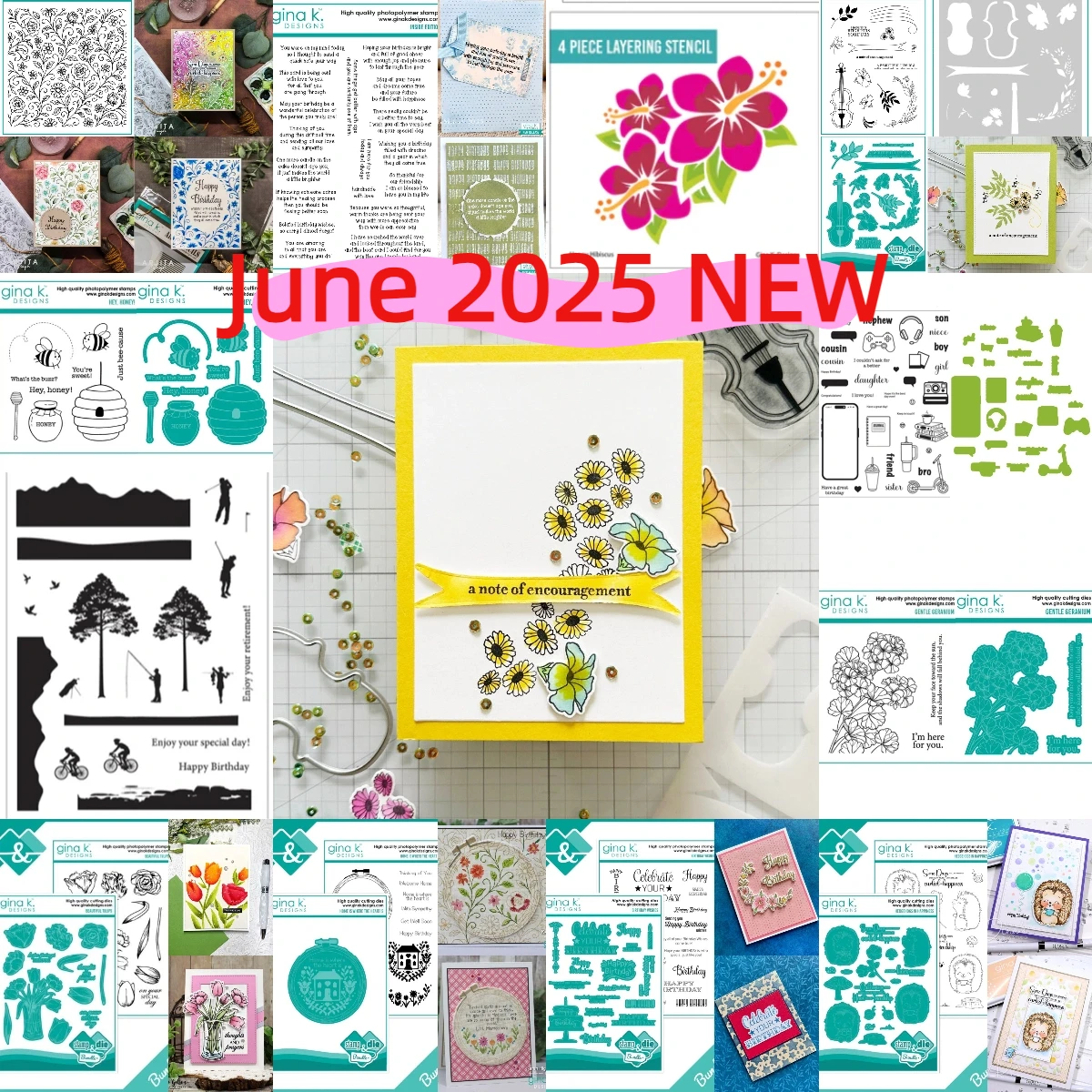 Note of Encouragement Stamps 2025 New Dies Stencil Scrapbook Diary Decoration Embossing Template Diy Greeting Card Handmade