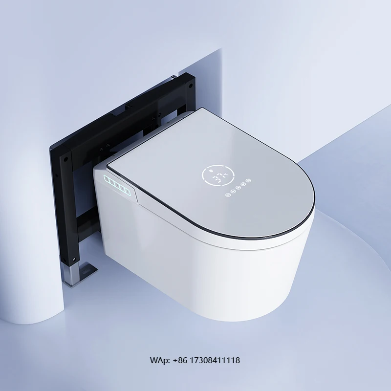 

Ceramic Back to Wall Mounted Automatic Toilet Bowl Electronic Intelligent Wc Toilet Bathroom Wall Hung Smart Toilet