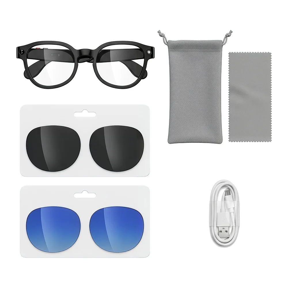 2 in 1 AI Smart Glasses Real-time Translation AIMB-S1 Smart Video Glasses Wearable Tech 1080P Video Recording Smart AI Glasses