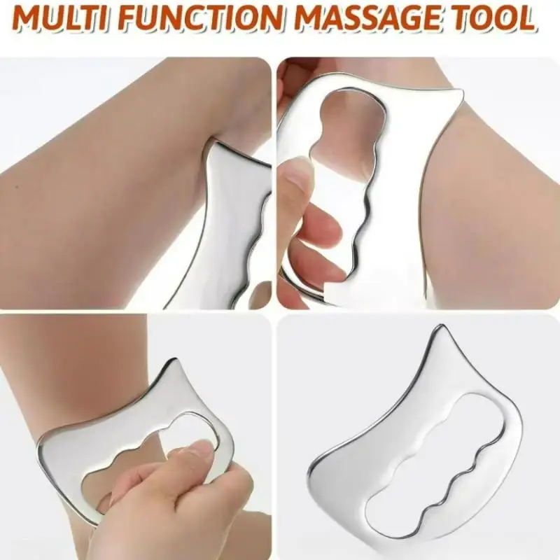 Edelstahl-Faszien-Gua-Sha-Brett, Gesichts-Schönheits- und Ganzkörper-Meridian-Entspannungswerkzeug, Tragbares Manuelles Massage-Wellness-Tool – Detail 8