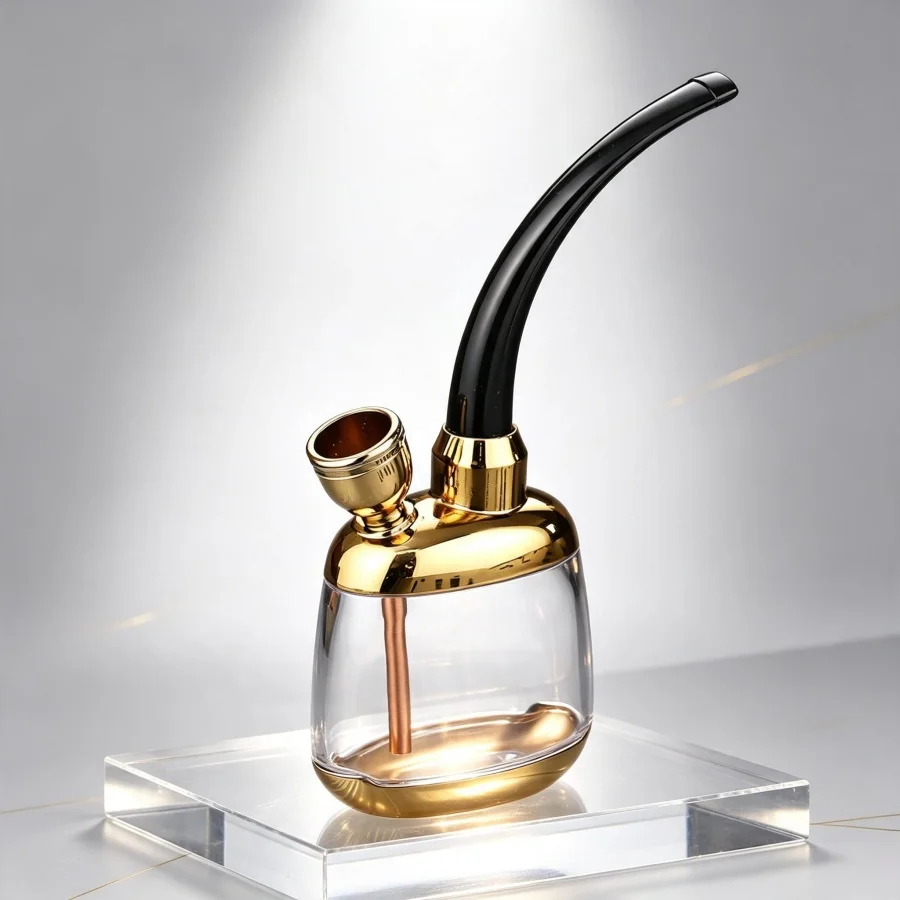 Portable Mini Water Pipe Filter Hookah, Zinc Alloy & ABS Creative Smoking Pipe Filter Tip for Bar Club Household Men Gift view 4