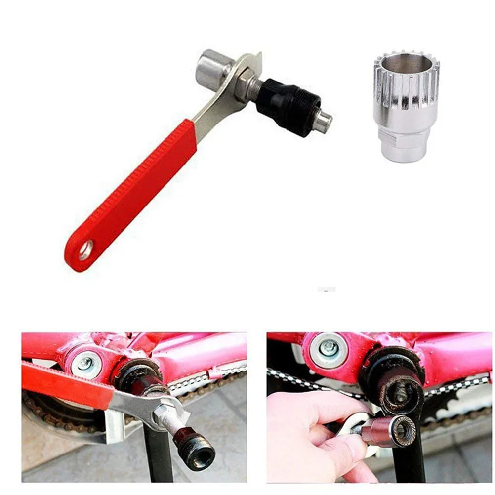 

1set 1Set Flywheel Install Tools Flywheel Uninstall Tools Bike Assemble Tool Stainless Steel Durable Wrench For Cyclists Red