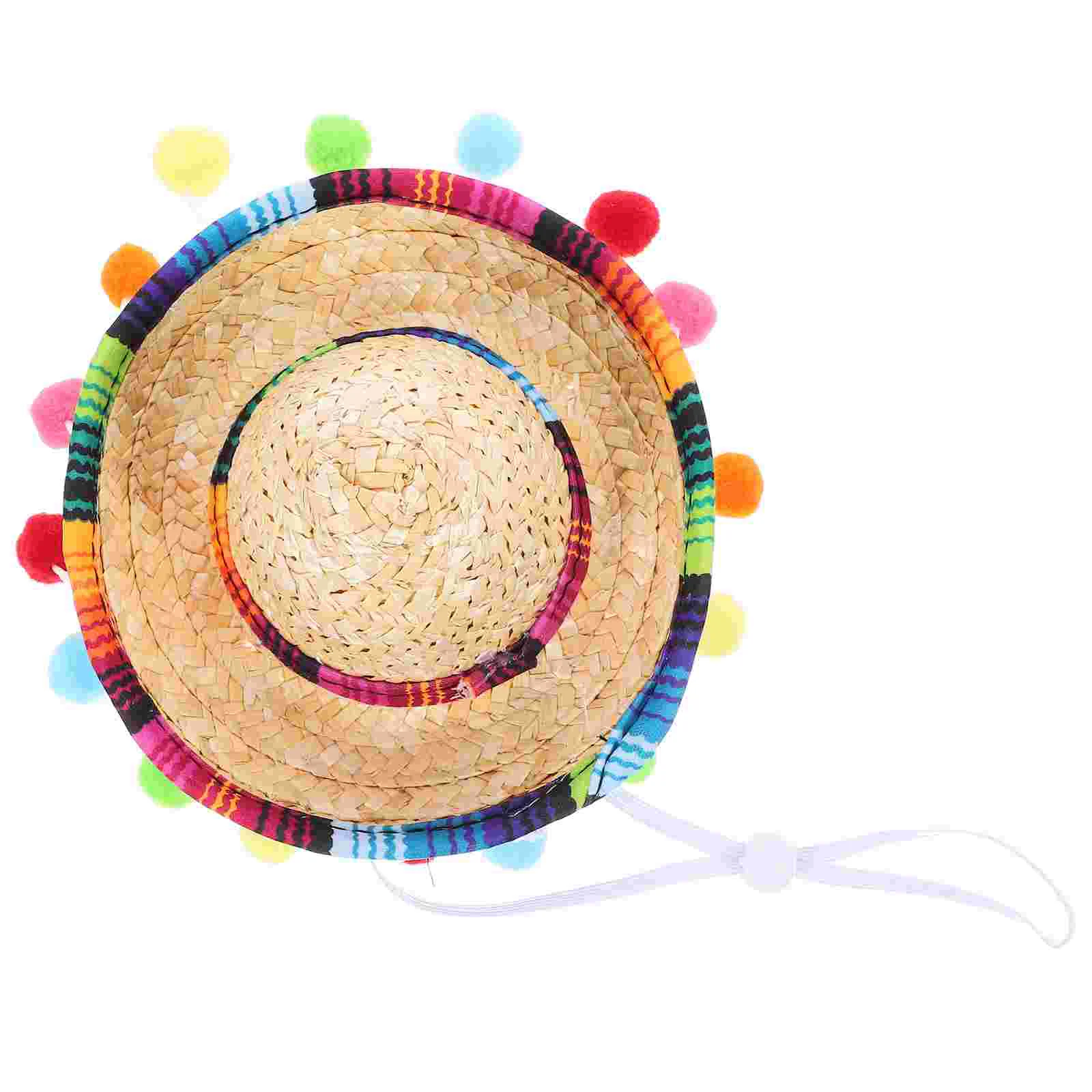 41 Pcs Mexican Straw Sombrero Party Hats Carnival Decorations Child Size Spanish Theme Woven Hat Small Woven Mexican Style Hat