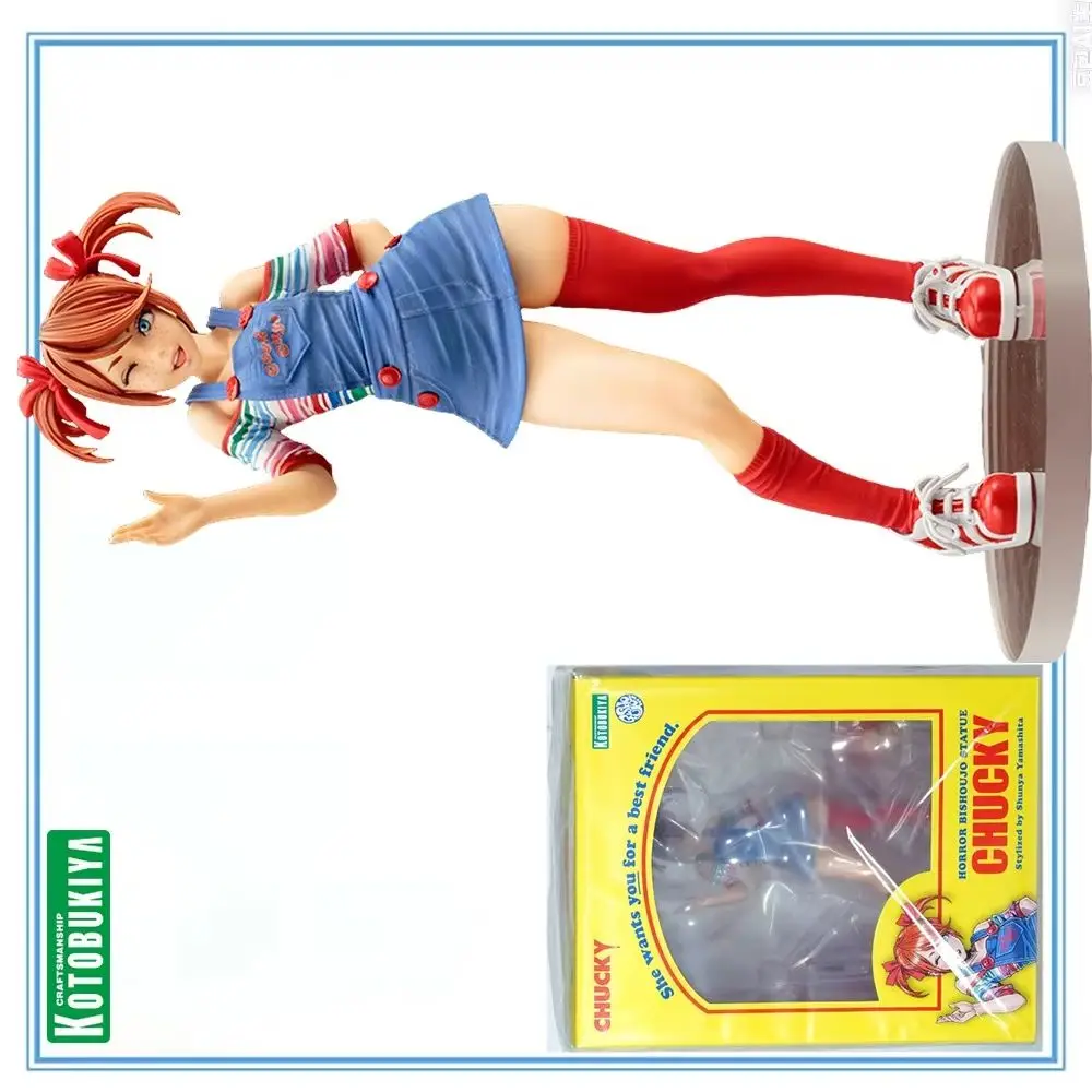 

100% Оригинальная статуэтка Kotobukiya Bishoujo в наличии, модель Chucky из серии Horror Bishoujo, коллекционная аниме-фигурка для декора