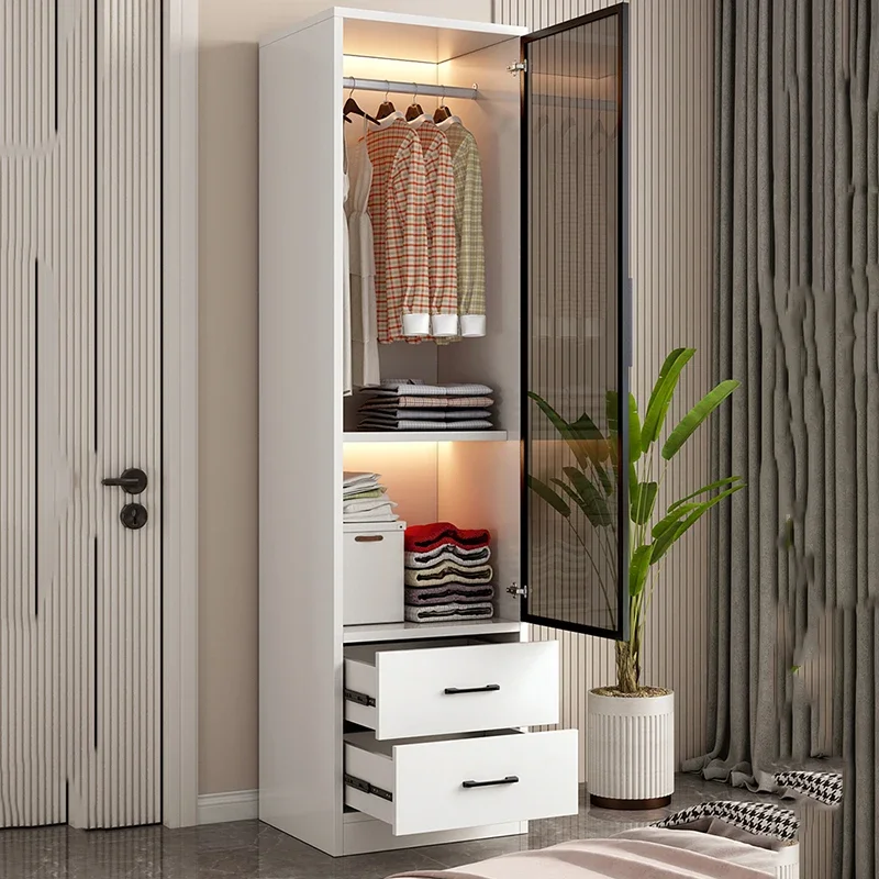 

Room Glass Wardrobe Household Modern Door Bedroom Wardrobe Small Apartment Vestidores De Armario Abiertos Ropero Furniture