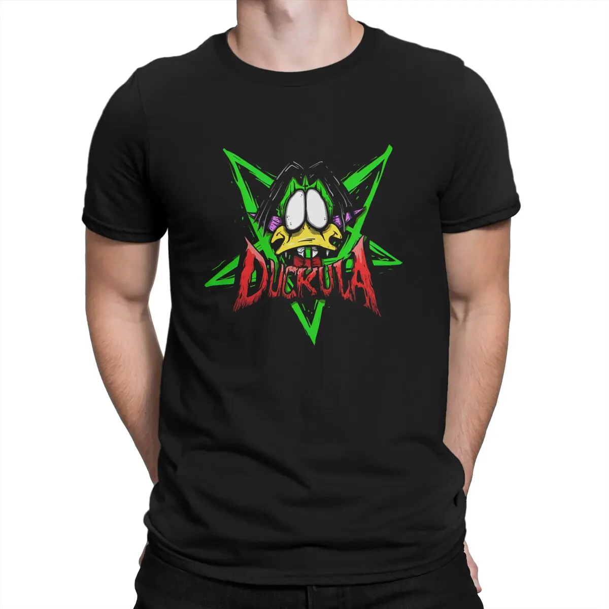 Men's T-Shirt Afraid Leisure 100% Cotton Tee Shirt Short Sleeve C-Count Duckula T Shirts O Neck Clothing Classic