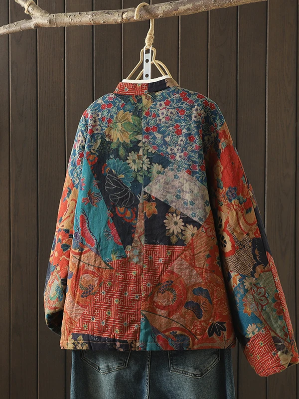 الرجعية الصينية Sle المرأة القطن الكتان سترة معطف مع زر Thiened طويلة Sve فضفاضة تناسب الشتاء ملابس خارجية #2