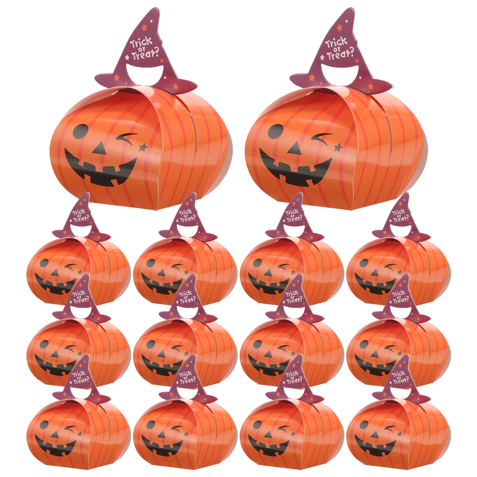 

25 pcs Pumpkin y Foldable Party Favors Halloween Gift Boxes Party Favors Square Paper Boxes Packaging Treats Storage