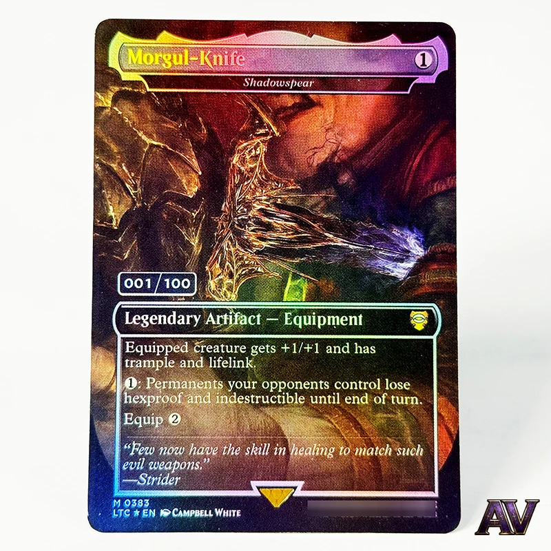 

Morgul-Knife Shadowspear Serial Numbered Commander Tales of Middle-earth LTC HoloFoil Collection Replica Proxy Rare Cards