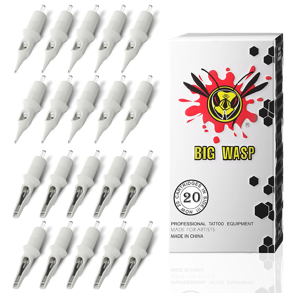 

BIGWASP PRO Tattoo Cartridge Needles RL Round Liner Disposable Sterilized Safety Tattoo Needle 20pcs/lot