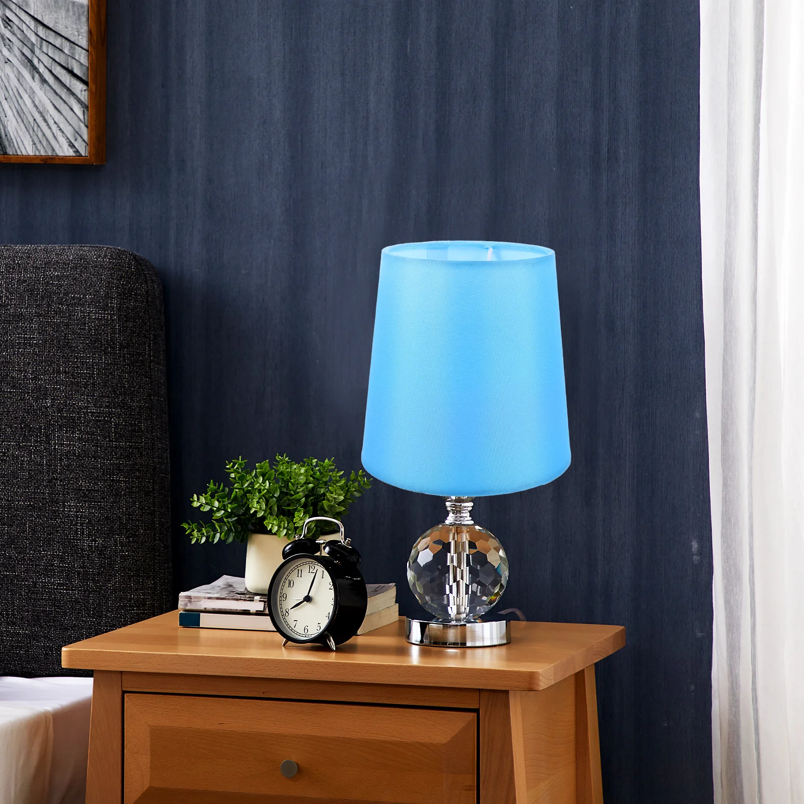 

Cloth Blue Simple Lamp Cover Home Decor Hanging Lamp Cloth Lampshade Household Lampshade Cover Bedroom Accessories