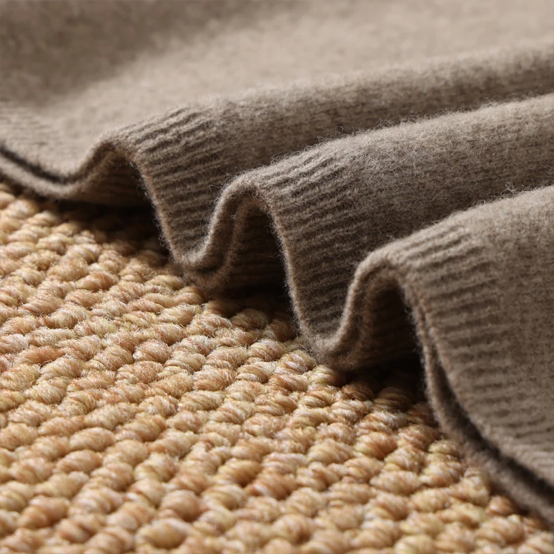 Gaun Rajut Wanita Model Chic Baru 100% Wol Merino Elegan Musim Gugur Musim Dingin Panjang Sedang Kerah V Gaun Tali Spaghetti Wanita Atasan Rajut