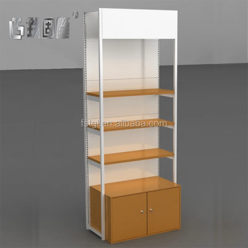 (customized)Good Quality storage shelving backplane style supermarket wooden steel shelf