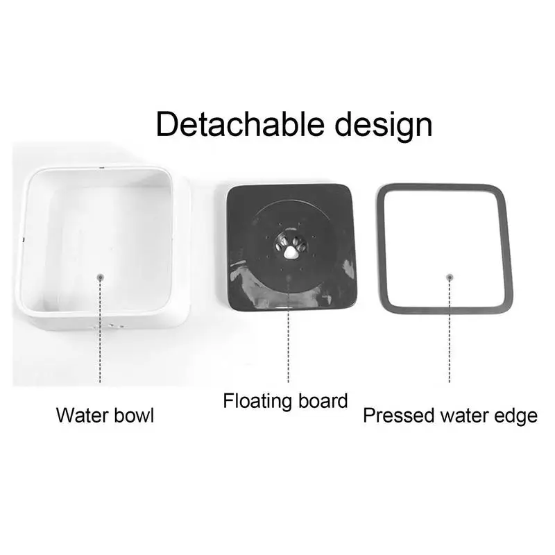 Big Dog Water Bowl with Non-Wetting Mouth, Dog Bowl without Spill Drinking, 2L Floating Pet Water Bowl for Pets, 1Pc