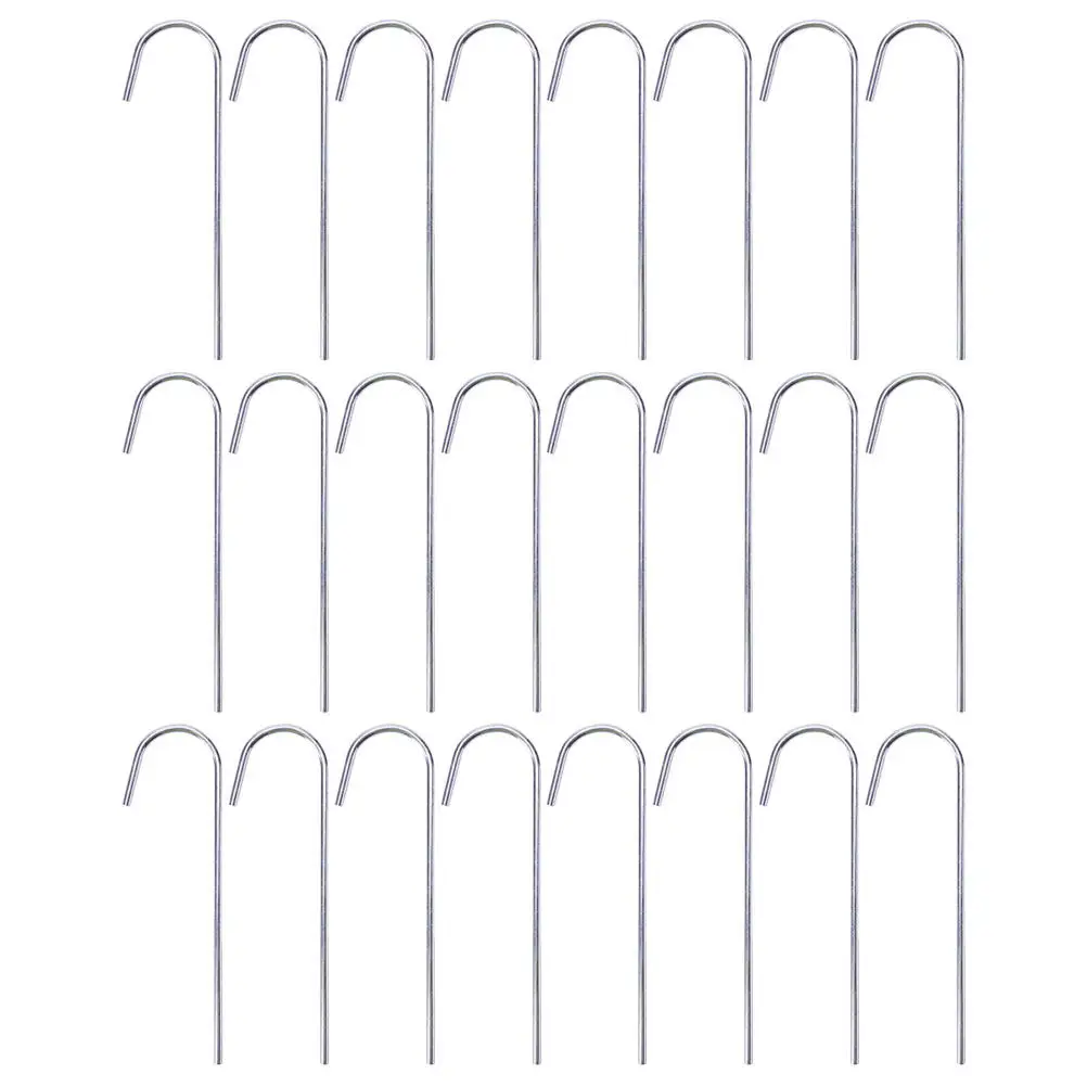 24Pcs Curved Tent Pegs Sturdy Steel Stakes for Grass Sand Snow High Stability Ground Fixing Accessories Camping Outdoor