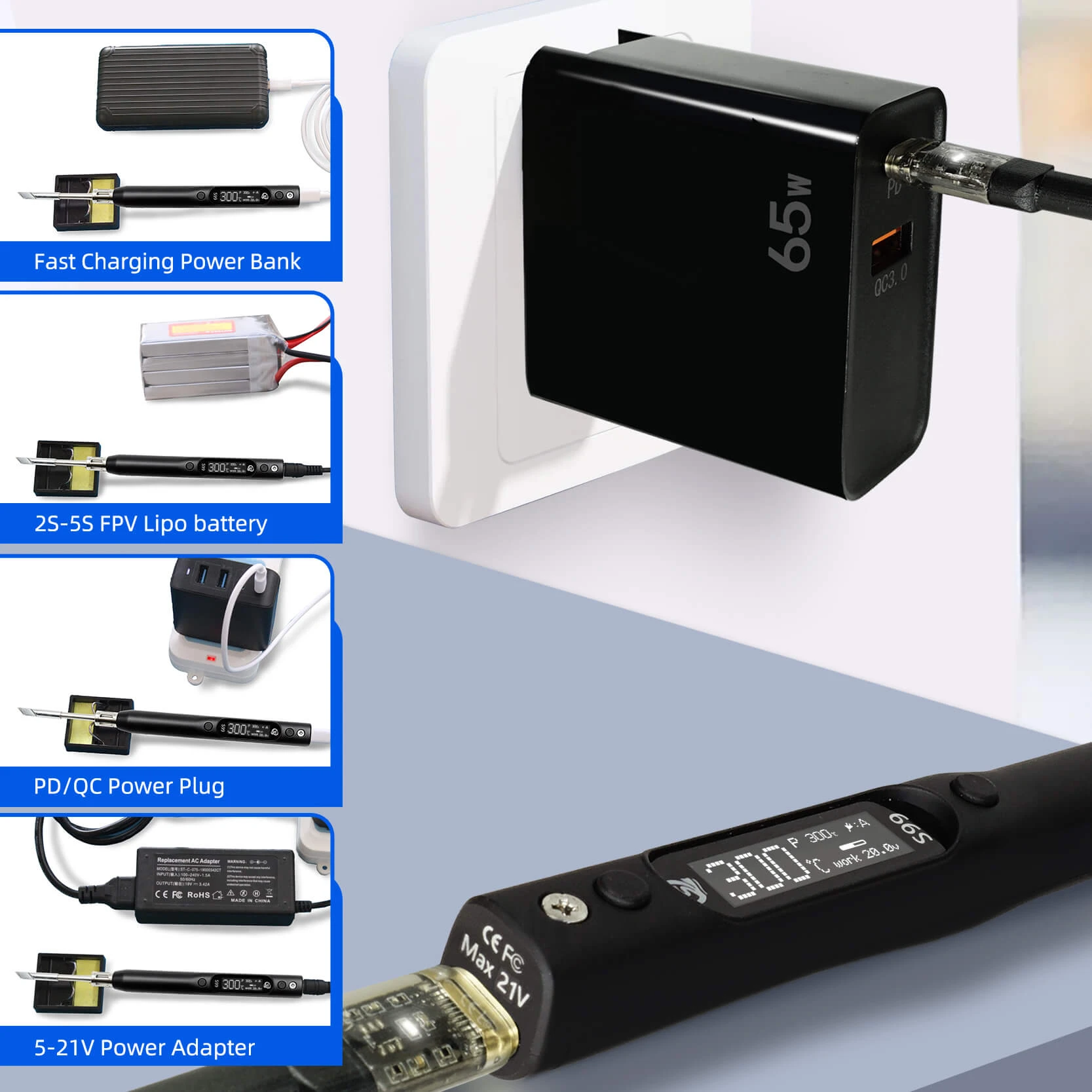 SEQURE S99 Soldering Iron Max 75W/150W Anti‑Static Welding Pen Compatible with C245 Tip for RC Drone Model Repair Tool