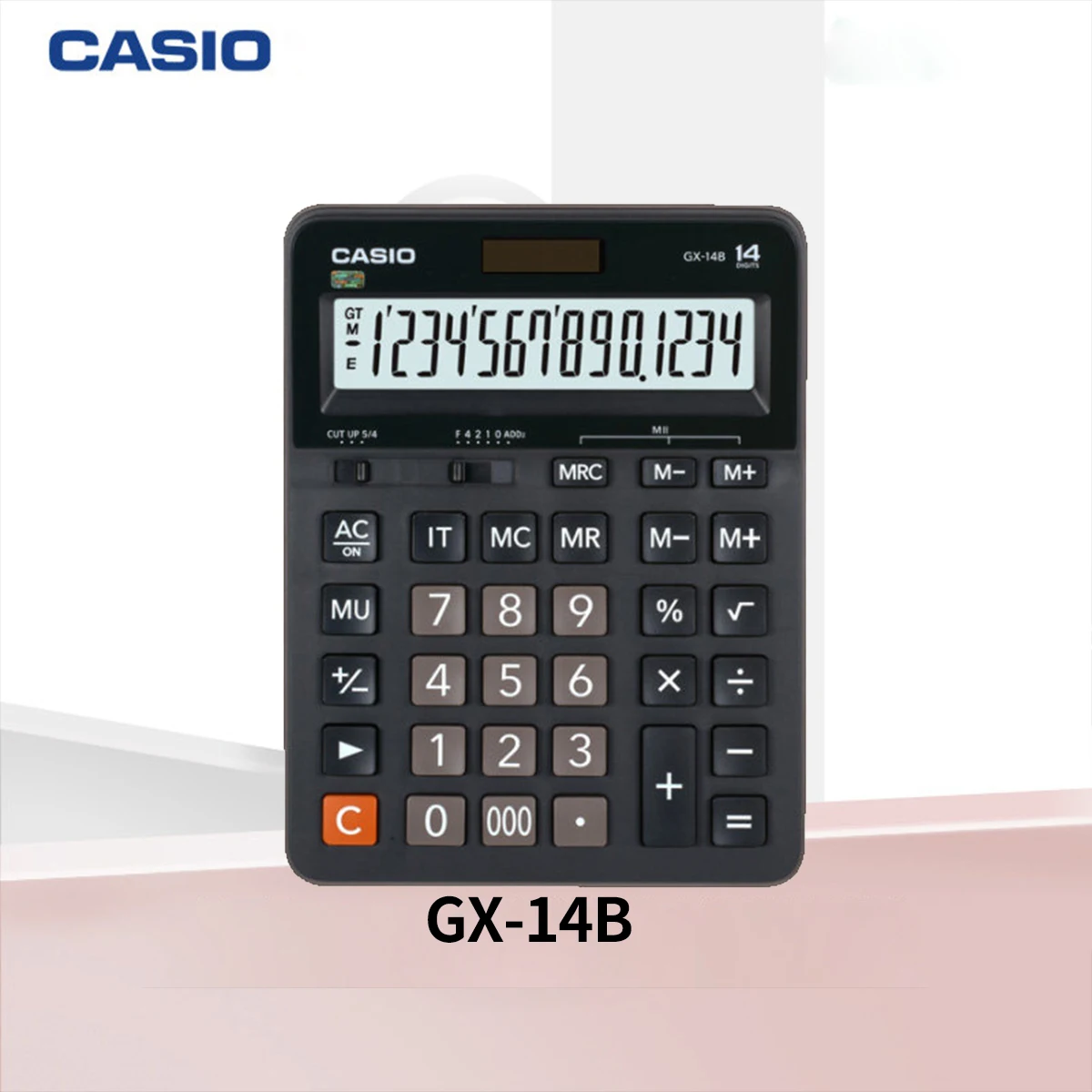 Genuine Casio GX-14B Calculator, 14-Digit Upgraded Version, Large Keys, Dual Power Desktop Office Computer