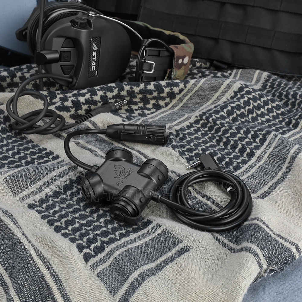 Nuova versione ZTAC Tactical PTT Civil Headset COMTA Headphone Accessory Outdoor Hunting PTT Fit Baofeng UV5R Kenwood Plug
