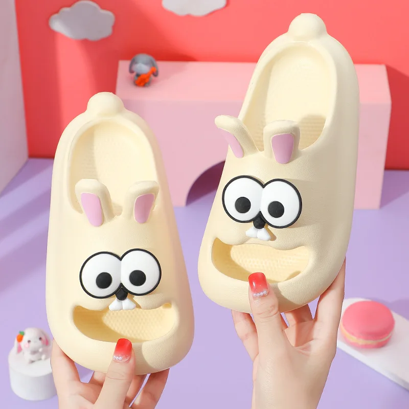 Summer Kids Slippers Cartoon Rabbit Baby Girl Soft Home Shoes Flip-flops Waterproof Non-slip Beach Sandals Thick Sole Kids Shoes