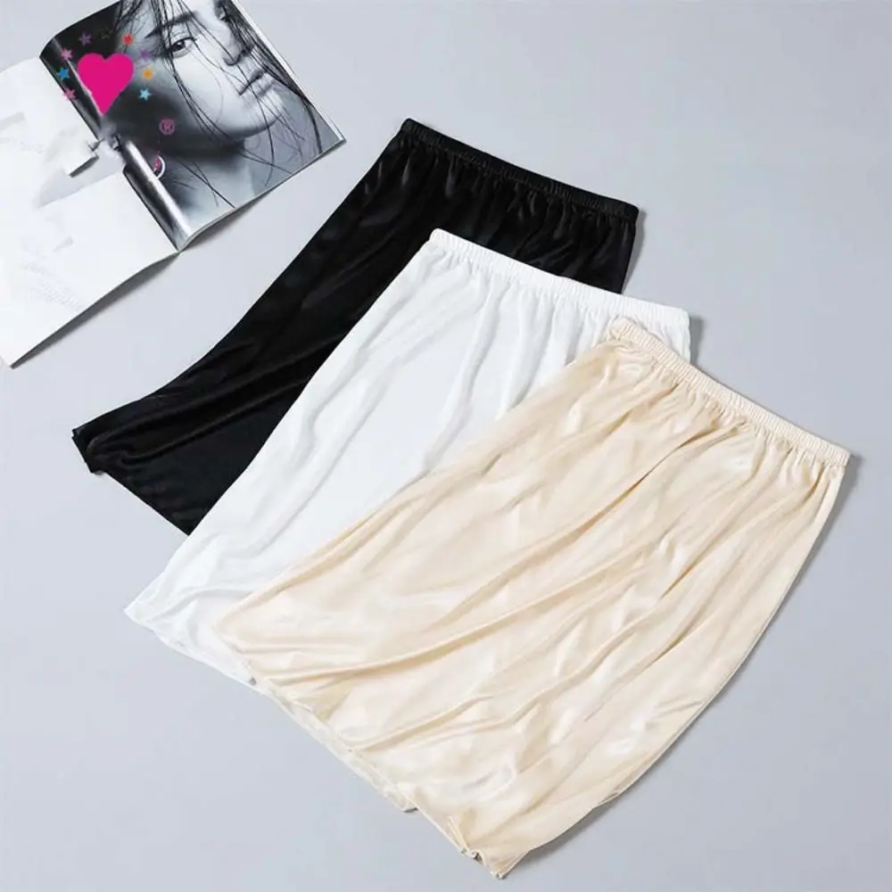 

Satin Silk Dress Underskirt Slips High Waist Lining Petticoat Safety Skirt Petticoat Innerwear Loose Half Slips Dress Female