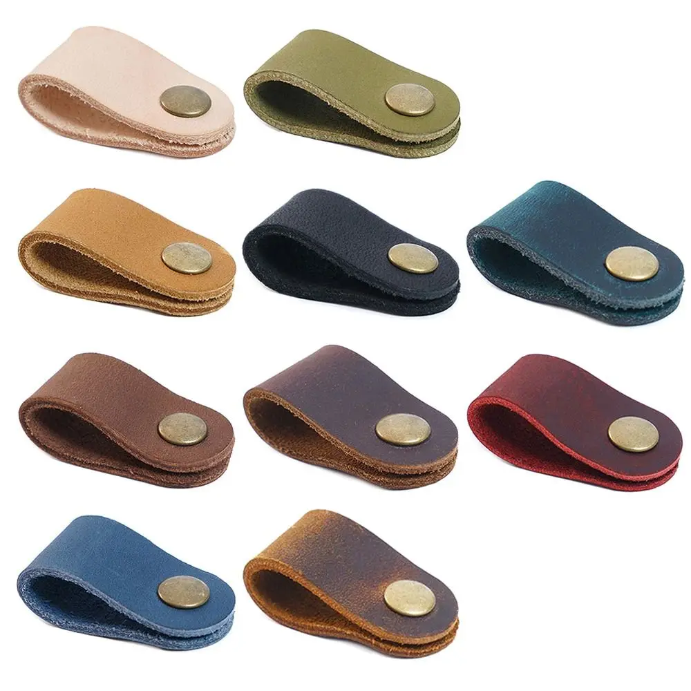 Cartoon Leather Cable Winder Mini Cord Organizer Cable Management Earphone Cord Winder Desktop Storage