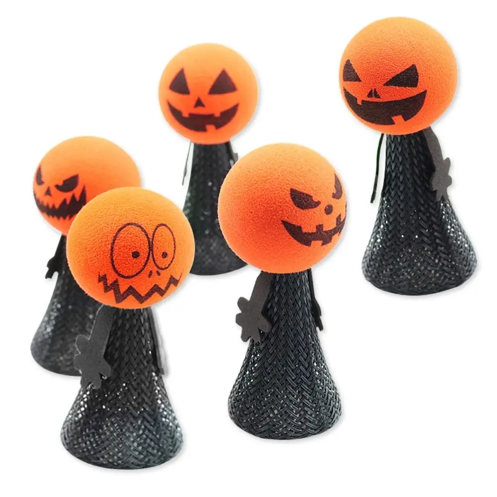 Pumpkin Head Halloween Jumping Doll Halloween EVA Halloween Bouncing Elf Plastic Doll Bouncy Spring