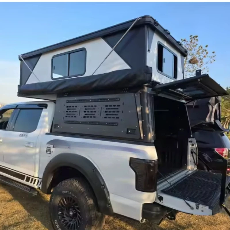 Customized 4x4 Off Road Roof Top Overlanding Tent Camper for Ranger Hard Shell Qian Pop up Camping Tent with Truck Canopy