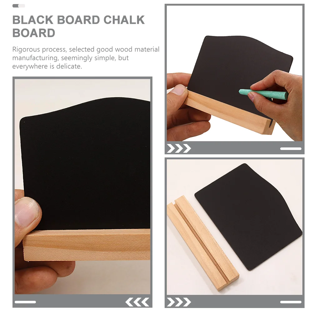 8 Pcs Wooden Double-sided Small Blackboard Ornaments Home Decoration Hotel Bar Writing Message 8pcs (small Arch) Labels Table