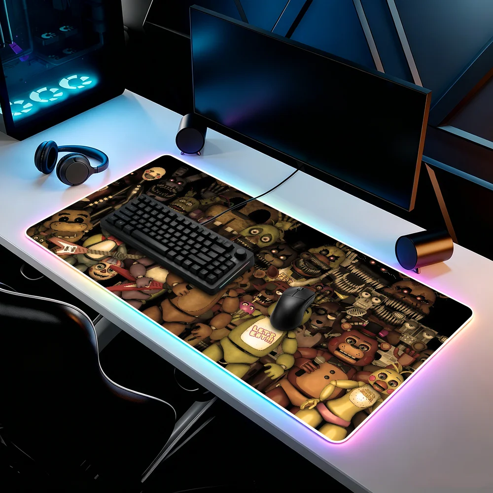 

Game F-Five M-Nights at F-Freddy's 2 Mouse Pad RGB Led Gaming Bedroom Office Desk Non-Slip Mat Waterproof Large