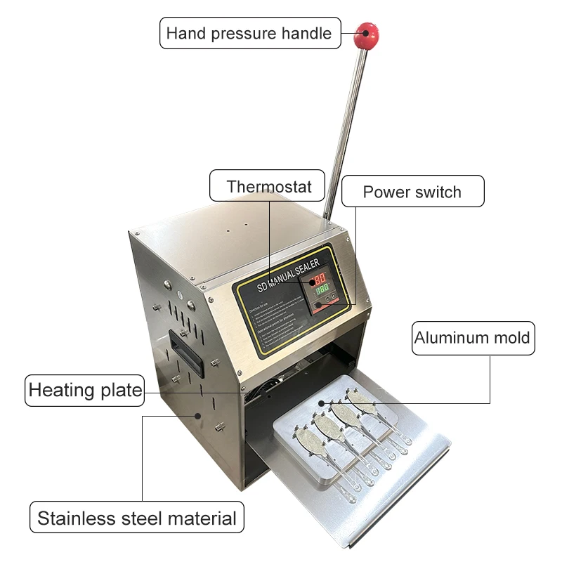 Hand Pressure Sealer Seal 4 at a Time Honey Spoon Manual Sealing Machine Plastic Spoon Packing Machine  for Honey and Sauce