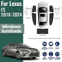 For Lexus ES 2019-2022 2023 2024 200 250 350 300H Car Sunshade Magnetic Front Rear Windshield Curtain Side Window Sun Shade Viso