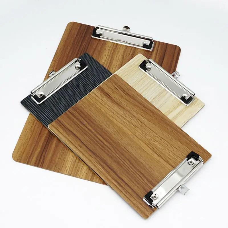 Portable Wooden Writing Clipboard File Hardboard Document Holder Clip Board File Hardboard With Batterfly Clip