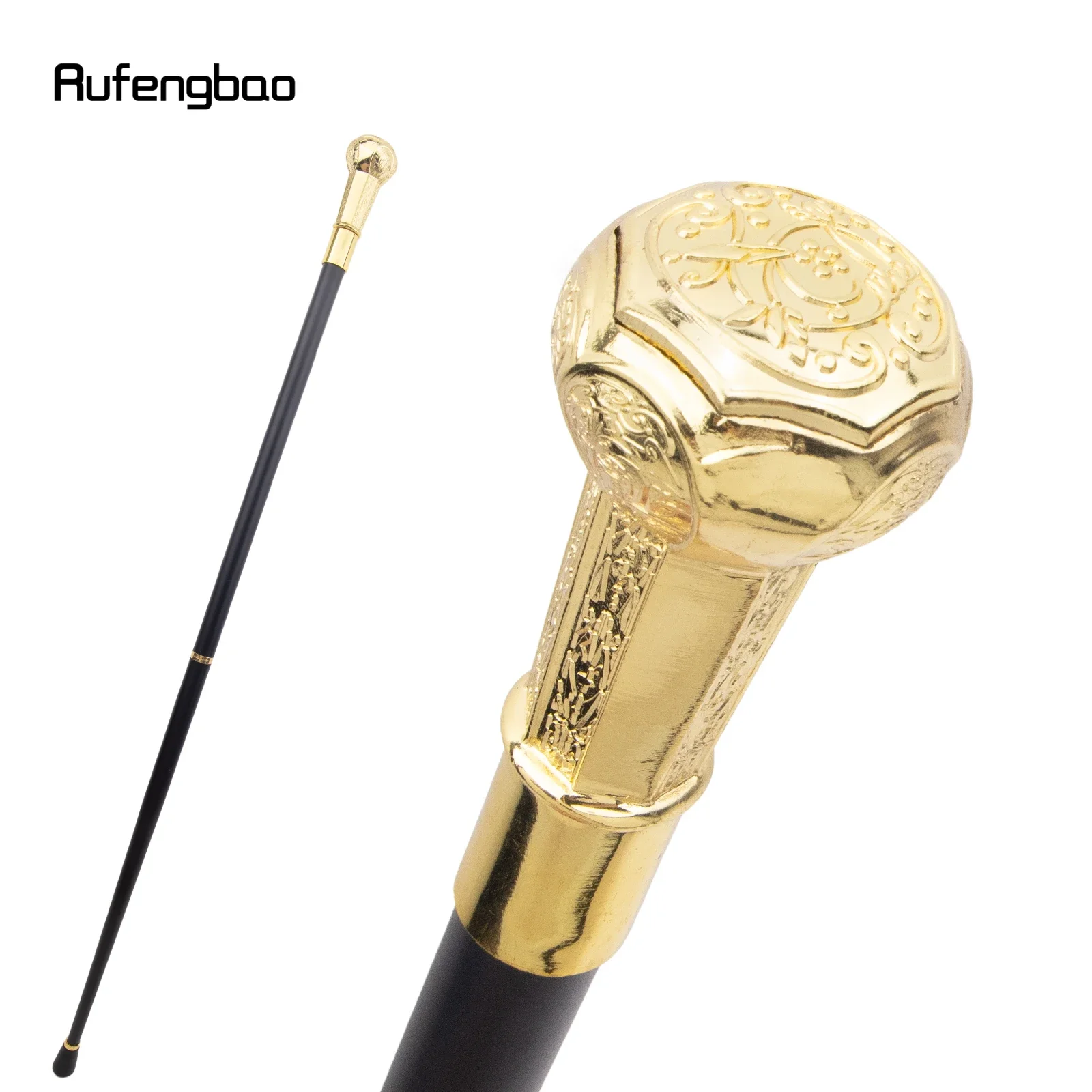 Golden Luxury Flower Eight Pointed Handle Fashion Walking Stick for Party Decorative Walking Cane Elegant Knob Crosier Knob 93cm