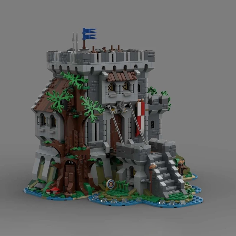 

MOC building blocks medieval black falcon forest castle model block technology gift holiday children's toy set assembly
