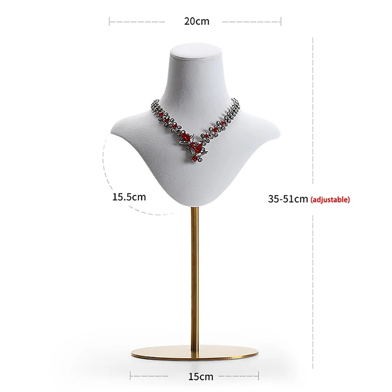 Jewelry Display Organizer Stand Microfiber Bust Necklace Pendant Half Body Show Case For Business Shows