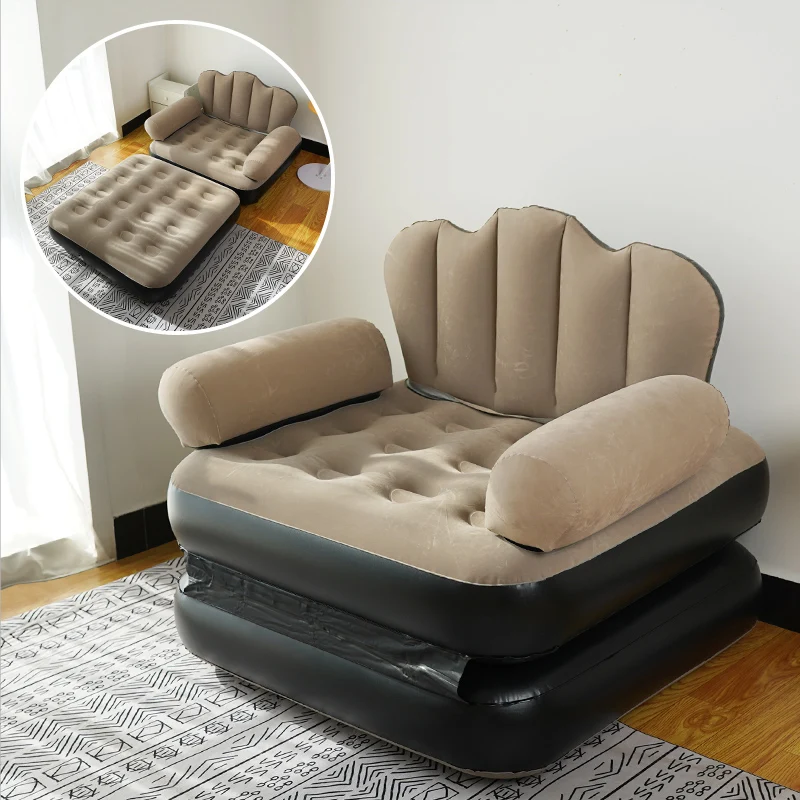 New Folding Dual-purpose Inflatable Sofa Bed, Thickened PVC Lazy Sofa, Small Unit Mattress, Cross-border Wholesale and Stock