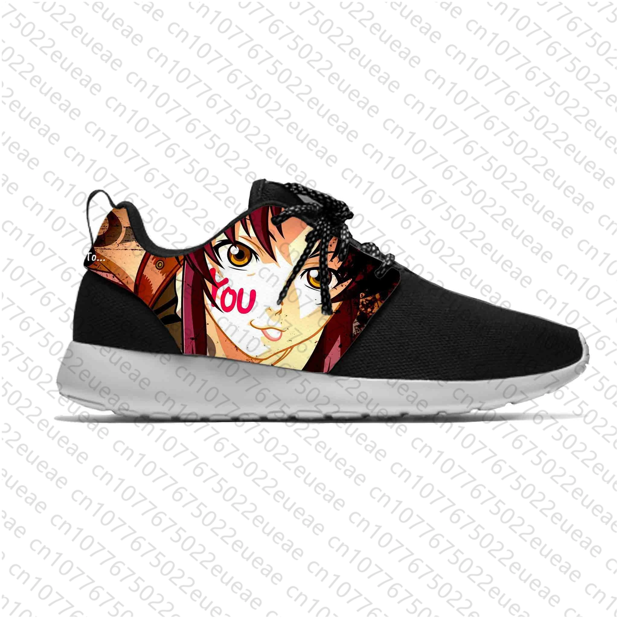 Hot Japanese Anime Cartoon Manga Black Lagoon Revy Sport Running Shoes Casual Breathable Lightweight 3D Print Men Women Sneakers