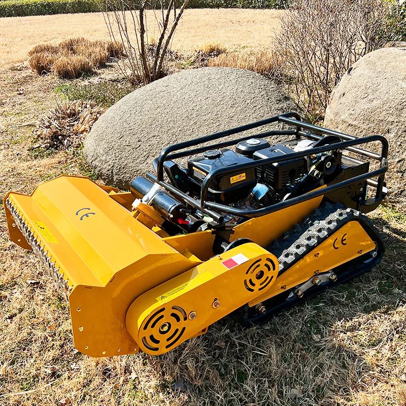 

Customized Crawler Bush Cutter Flail Lawn Mower - Remote Control Grass Cutting Robot For Home Agriculture