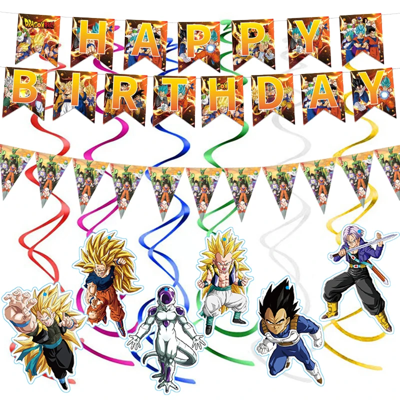 

Dragon Ball Banner Goku Birthday Party Decoration Streamers Party Favors Background Baby Shower Supplies Kids Boys Gifts Toys