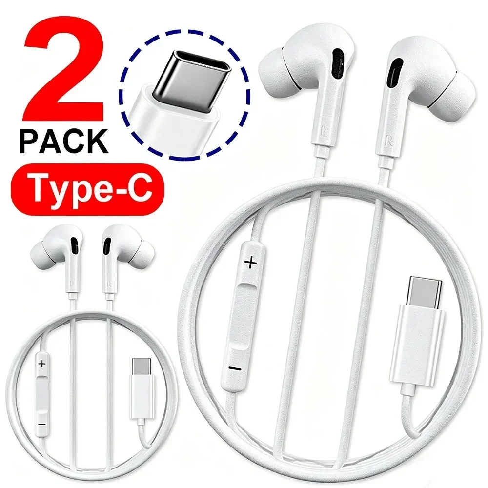 In-Ear Type C Wired in-ear Earphones for Apple IPhone 17 16 15 Pro Max for Xiaomi Mi 14 13 12 Headphones Straight-plug TYPE-C