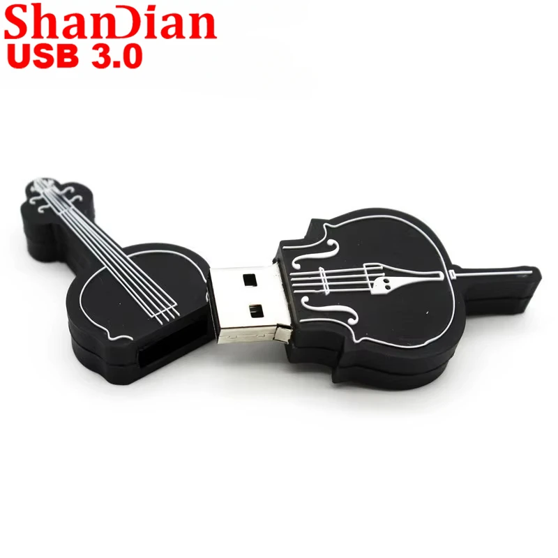 High Speed Cartoon 3.0 Flash Drive 128GB Musical Note Guitar Instrument Memory Stick 32GB Real Capacity Pen Drive Creative Gift